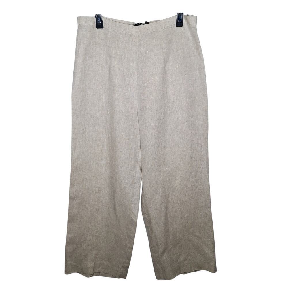 Peruvian Connection 100% Linen Wide Leg Pants 16 Trousers Beachy Made in Italy